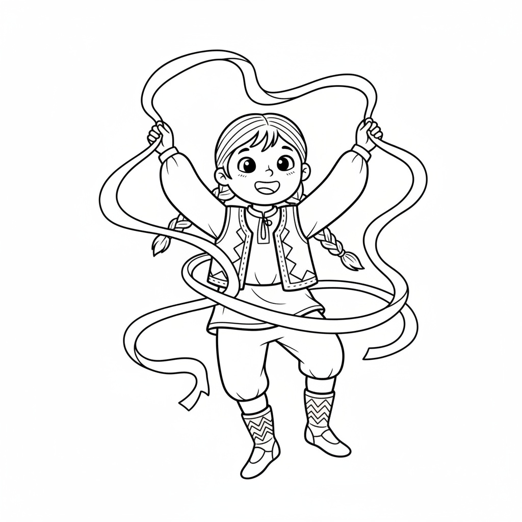 Pingst målarbild: folkdansare