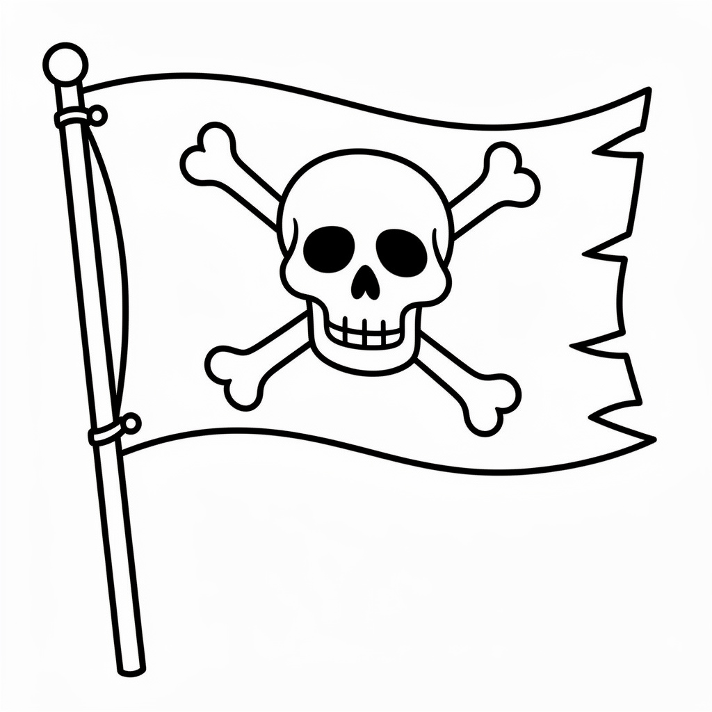 Piratflagga med dödskalle för skolbarn