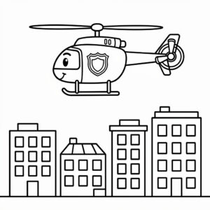 Polishelikopter på himlen målarbild