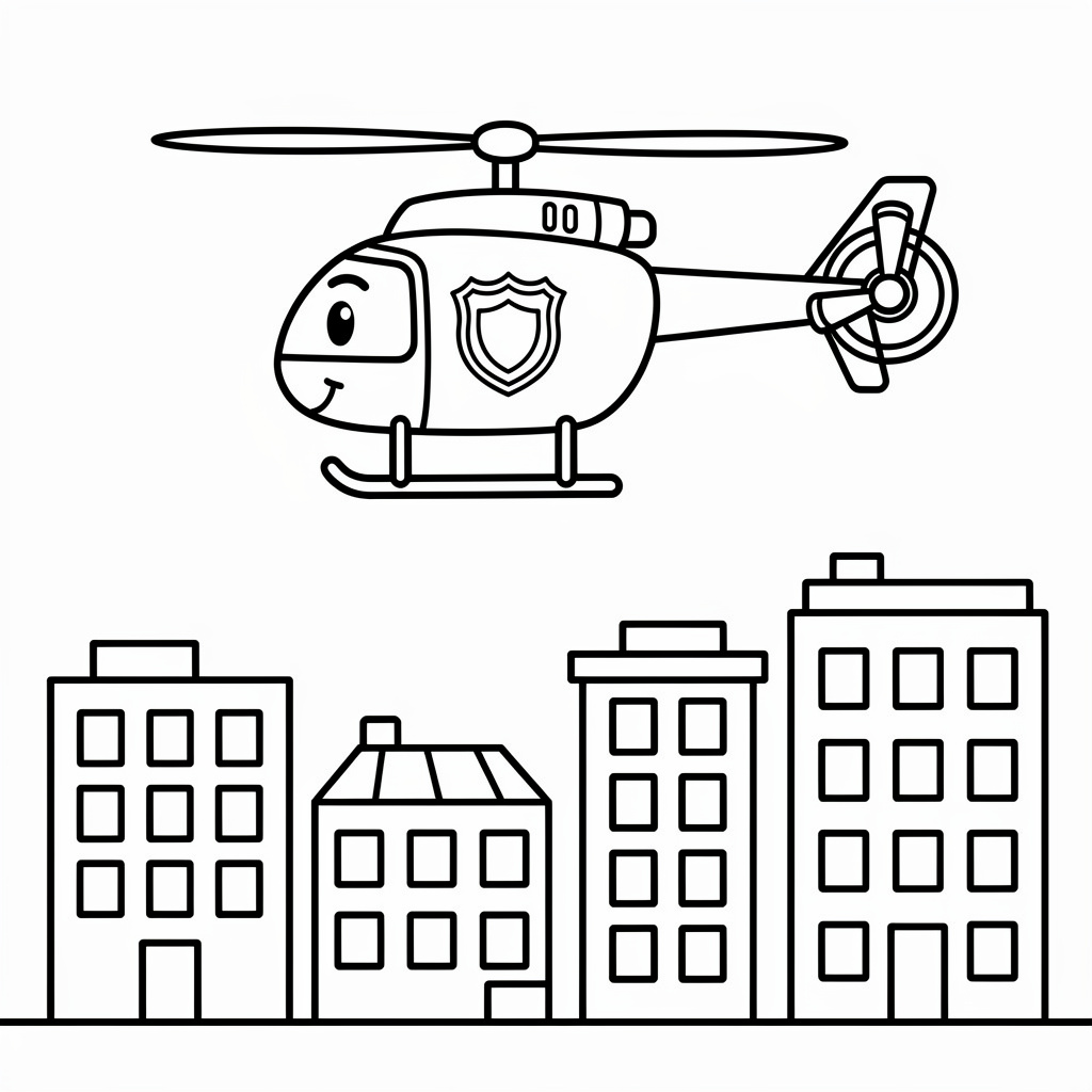 Polishelikopter på himlen målarbild