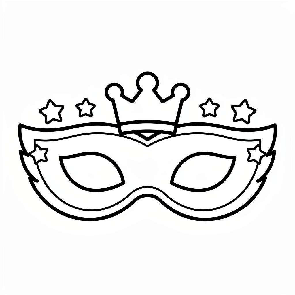 Prinsessmask med krona målarbild
