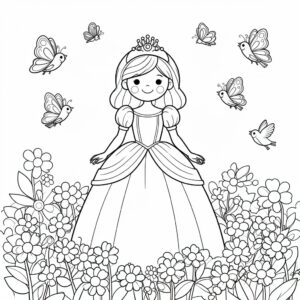Magiska prinsessmotiv med slott och kronor målarbild