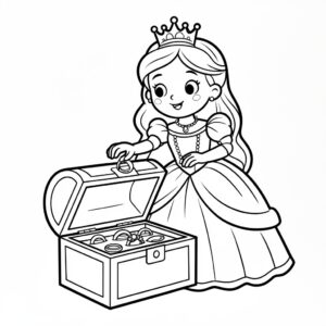 Prinsessmotiv målarbild med smyckeskrin