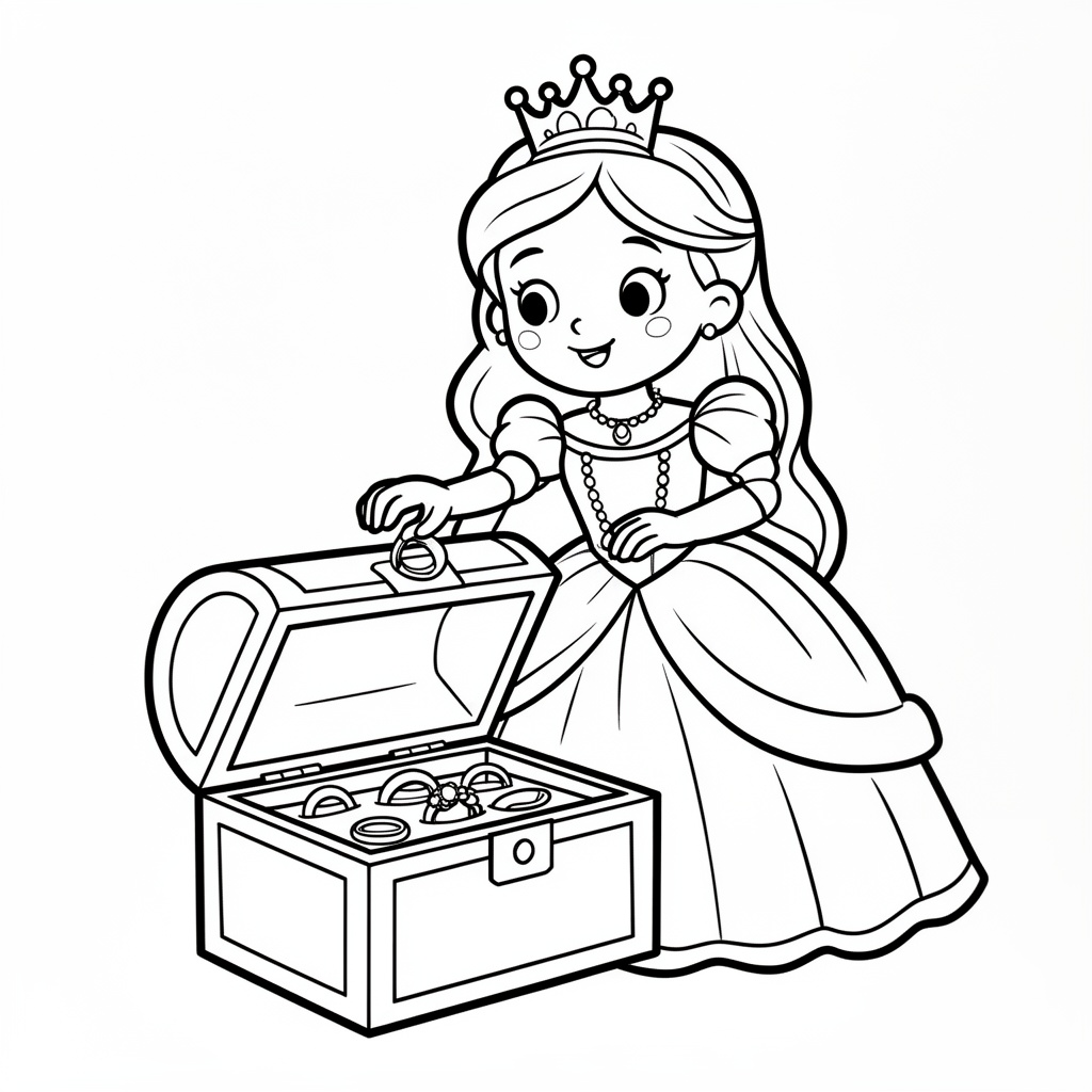 Prinsessmotiv målarbild med smyckeskrin