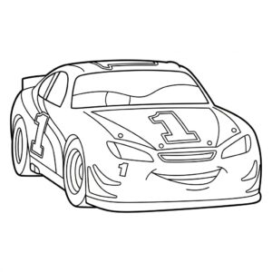 Racerbil med startnummer målarbild