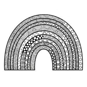 Regnbåge med zentangle-mönster