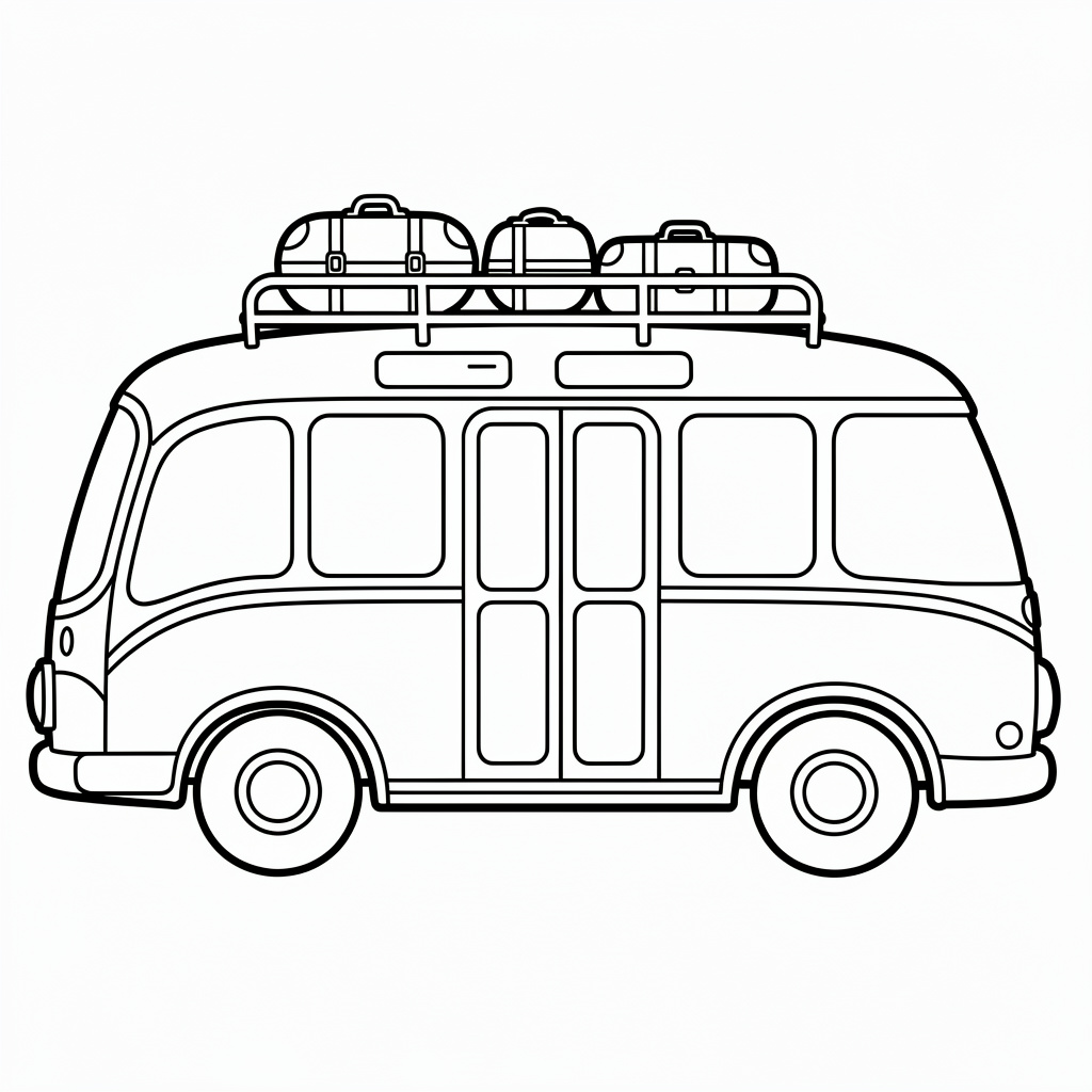 Retro buss teckning
