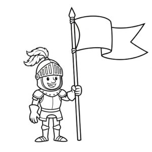 Riddare med flagga målarbild