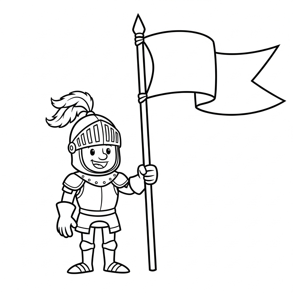 Riddare med flagga målarbild