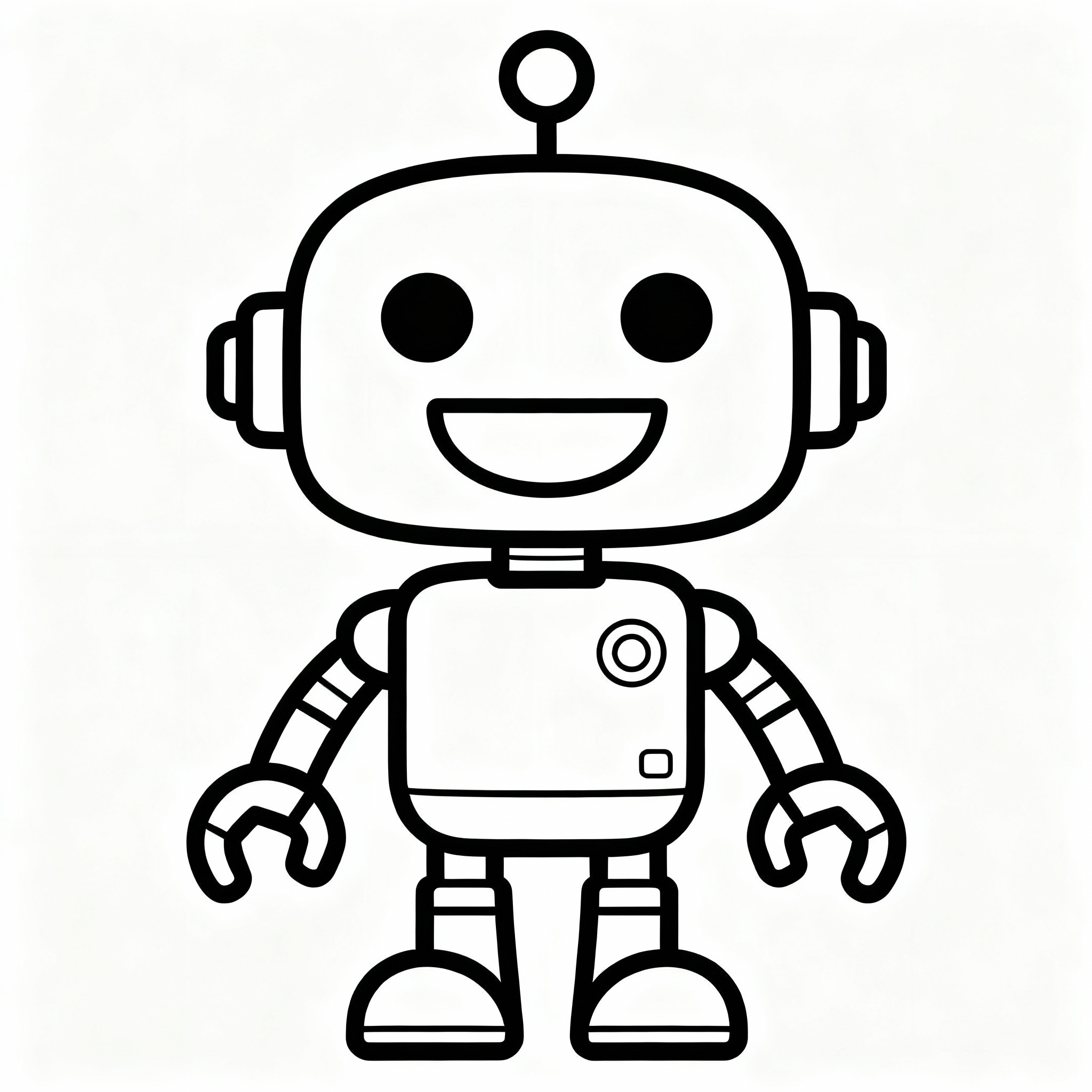 Robot målarbild med vänligt ansikte för förskolebarn