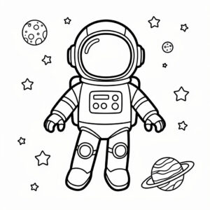 Robot målarbild: rymdresa bland stjärnorna