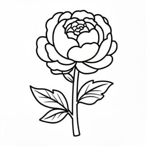 Röd pion målarbild
