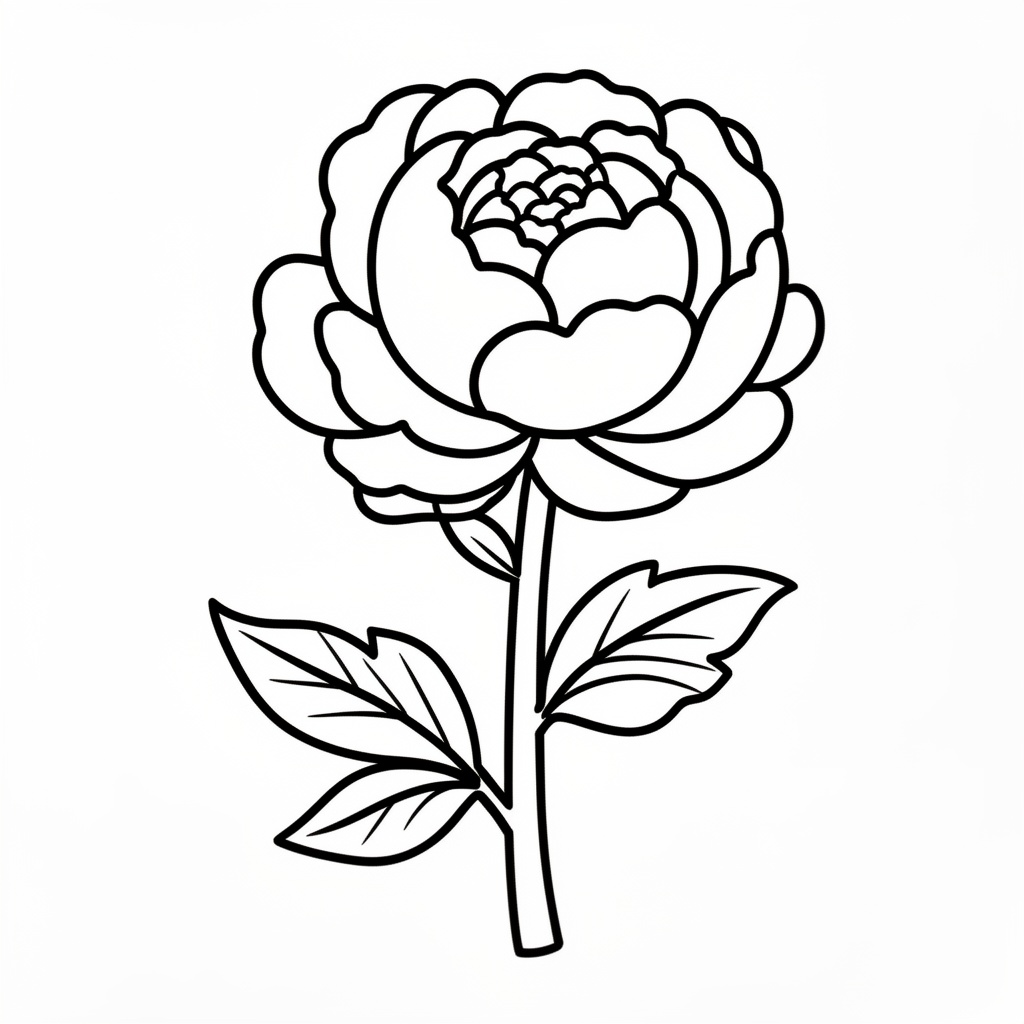 Röd pion målarbild