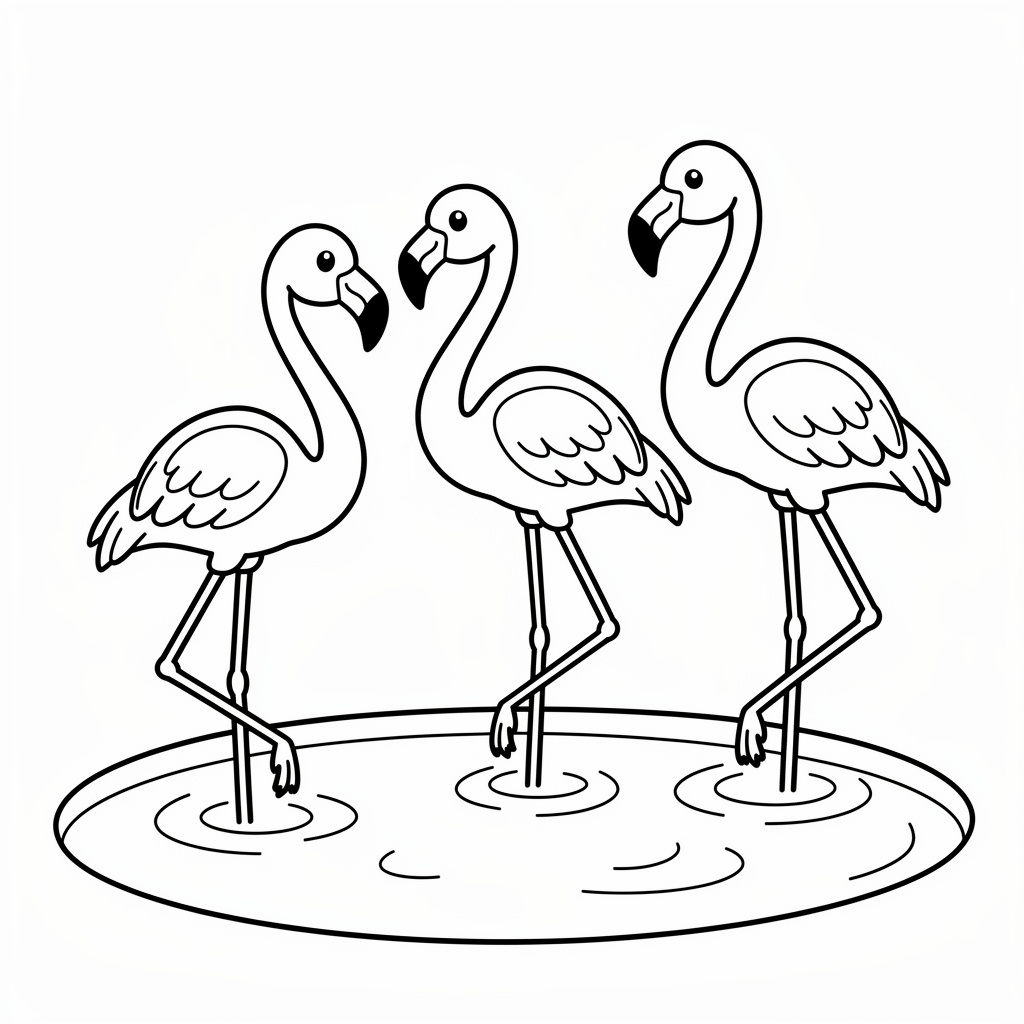 Rolig djurparksbesök med flamingor