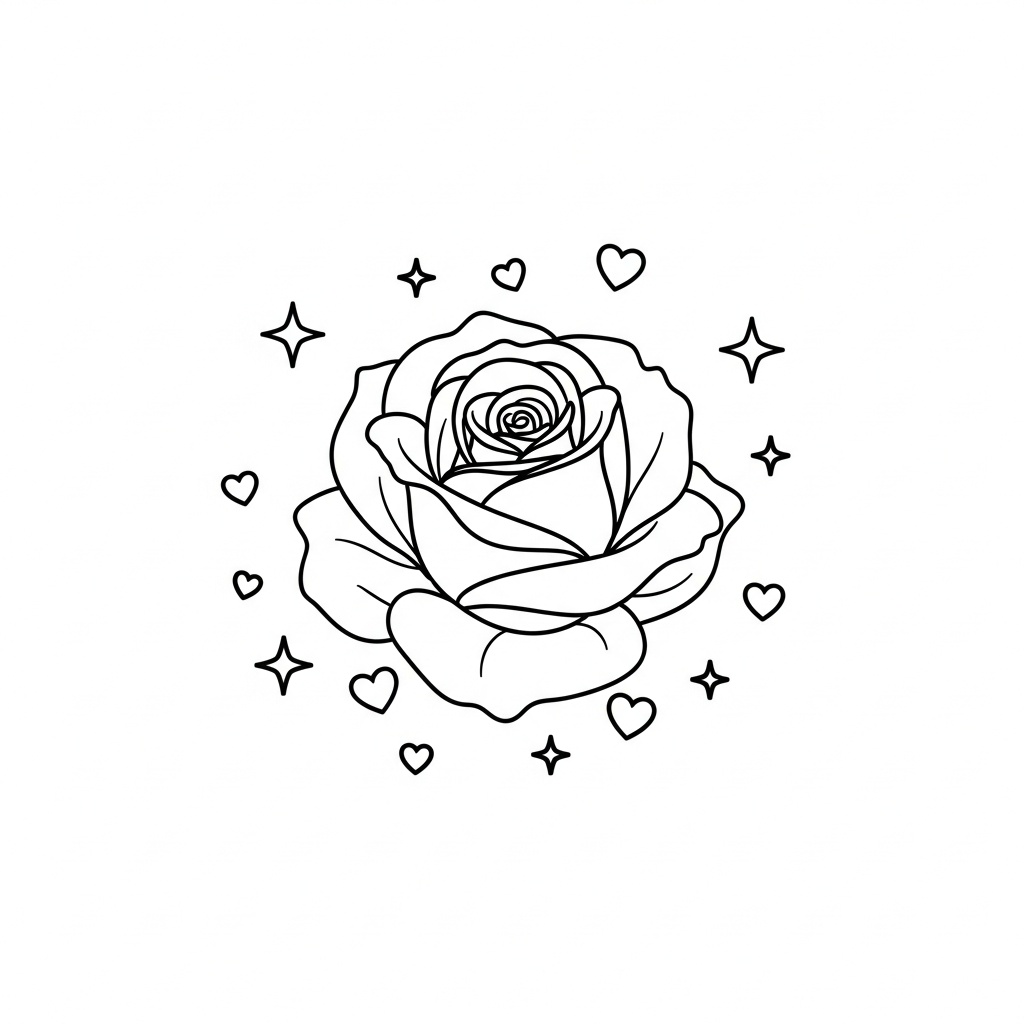 Rosa med féstoft