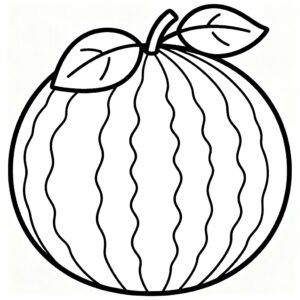 Rund vattenmelon målarbild för förskolan