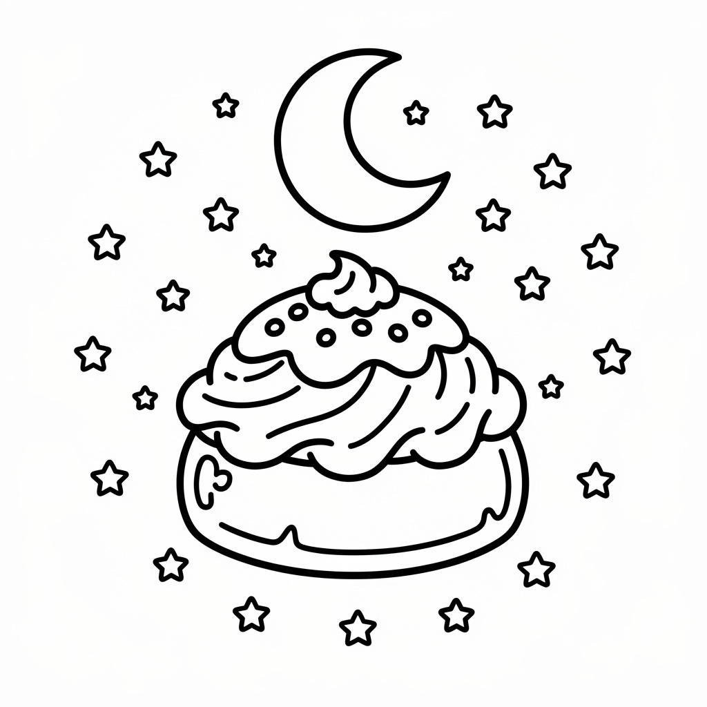 Semla med glittrande stjärnor