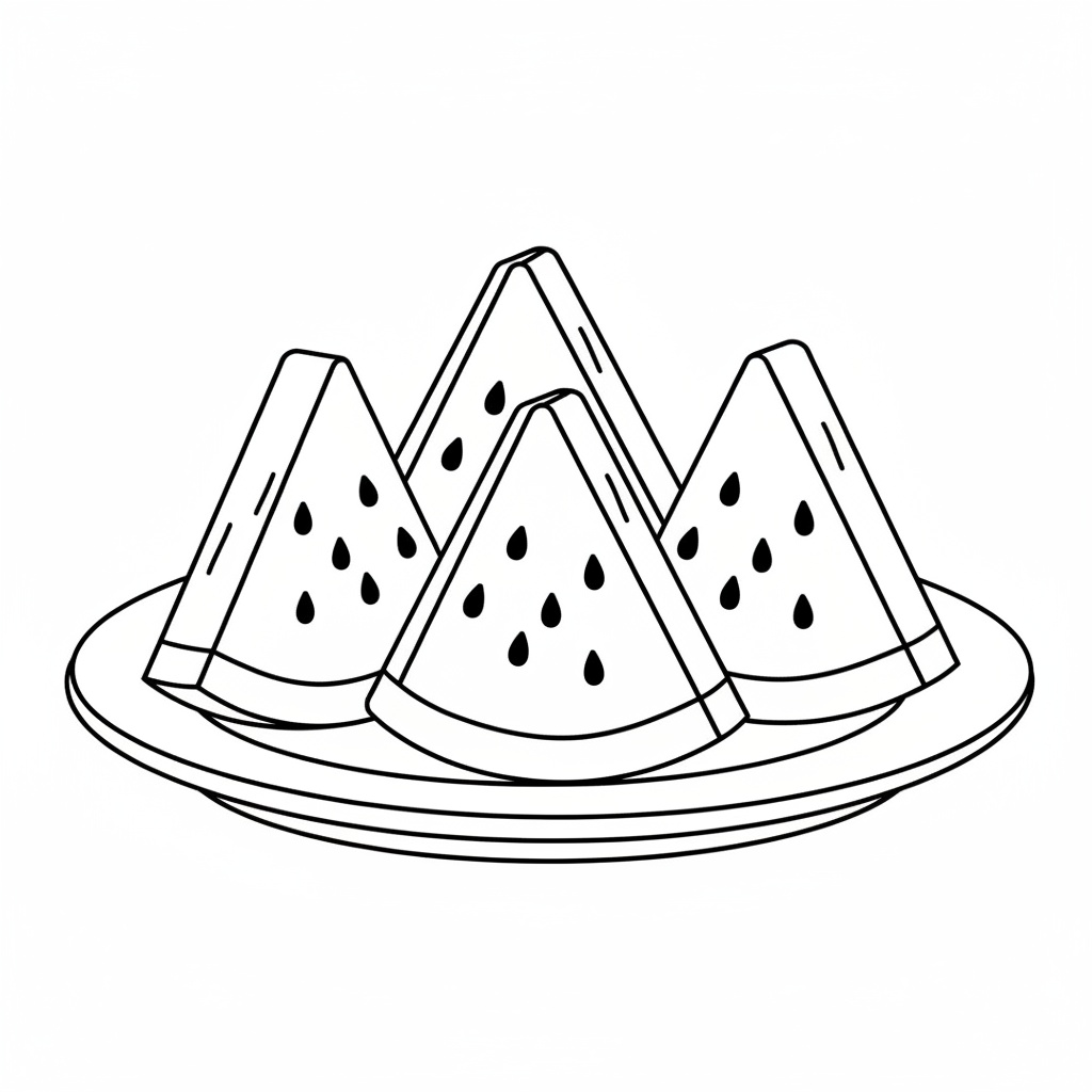 Skivad melon med kärnor – målarbild