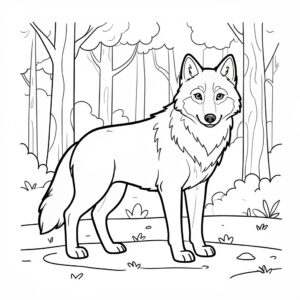 Skogsvarg målarbild i naturlig position