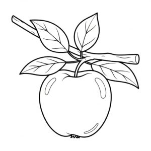 Skriv ut ett äpple på en trädgren