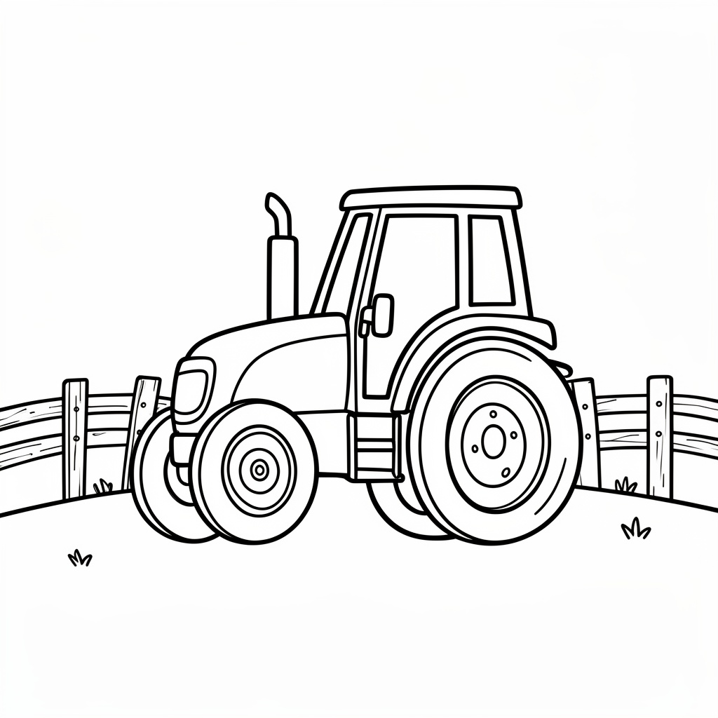 Skriv ut fordon att färglägga: stor traktor