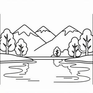 Vackra landskap med berg, sjöar och natur målarbilder
