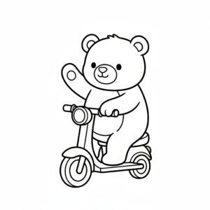 Skriv ut motorcykelbild – söt nalle på motorcykel
