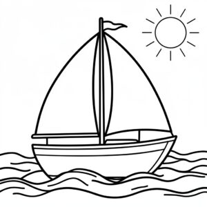 Skriv ut segelbåt på havet
