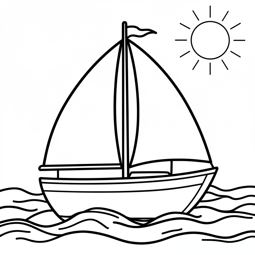 Skriv ut segelbåt på havet