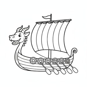 Skriv ut vikingaskepp för barn