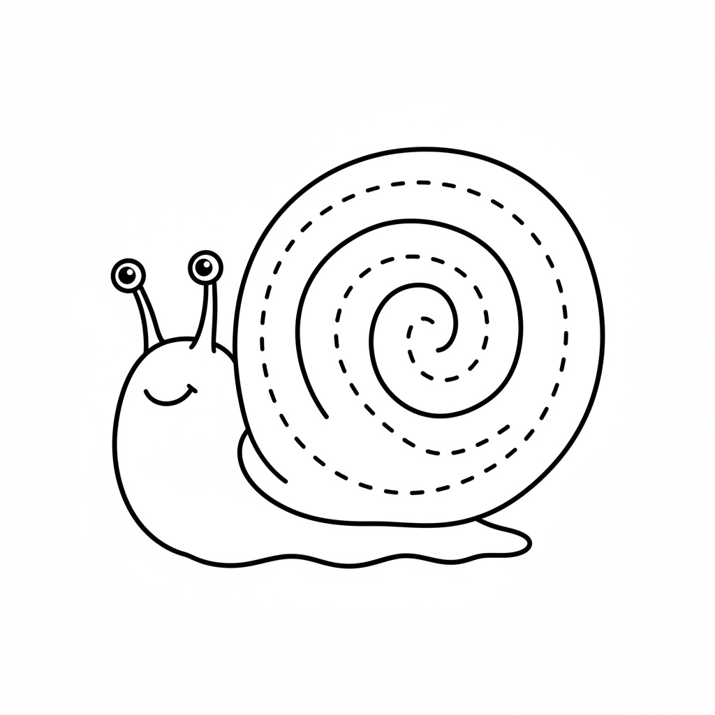Snäckskal spiral utvecklingsritning för skrivförberedelse