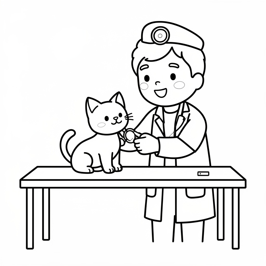 Snäll veterinär målarbild