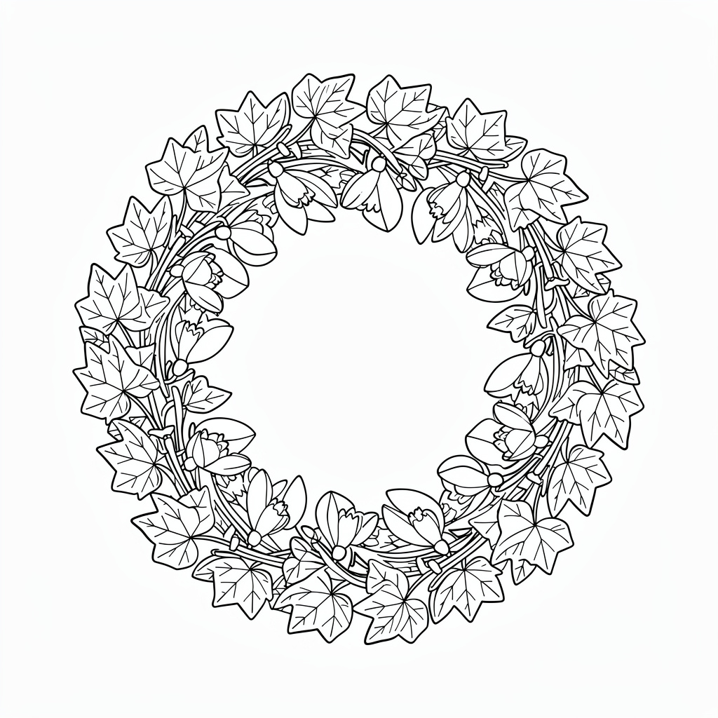 Snödroppskrans målarbild