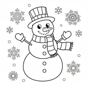 Snöflinga och snögubbe för barn