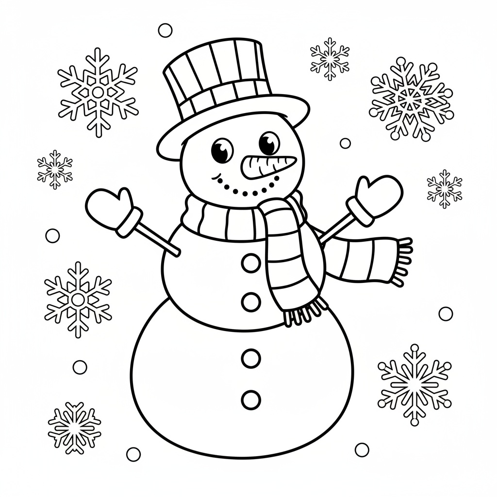 Snöflinga och snögubbe för barn