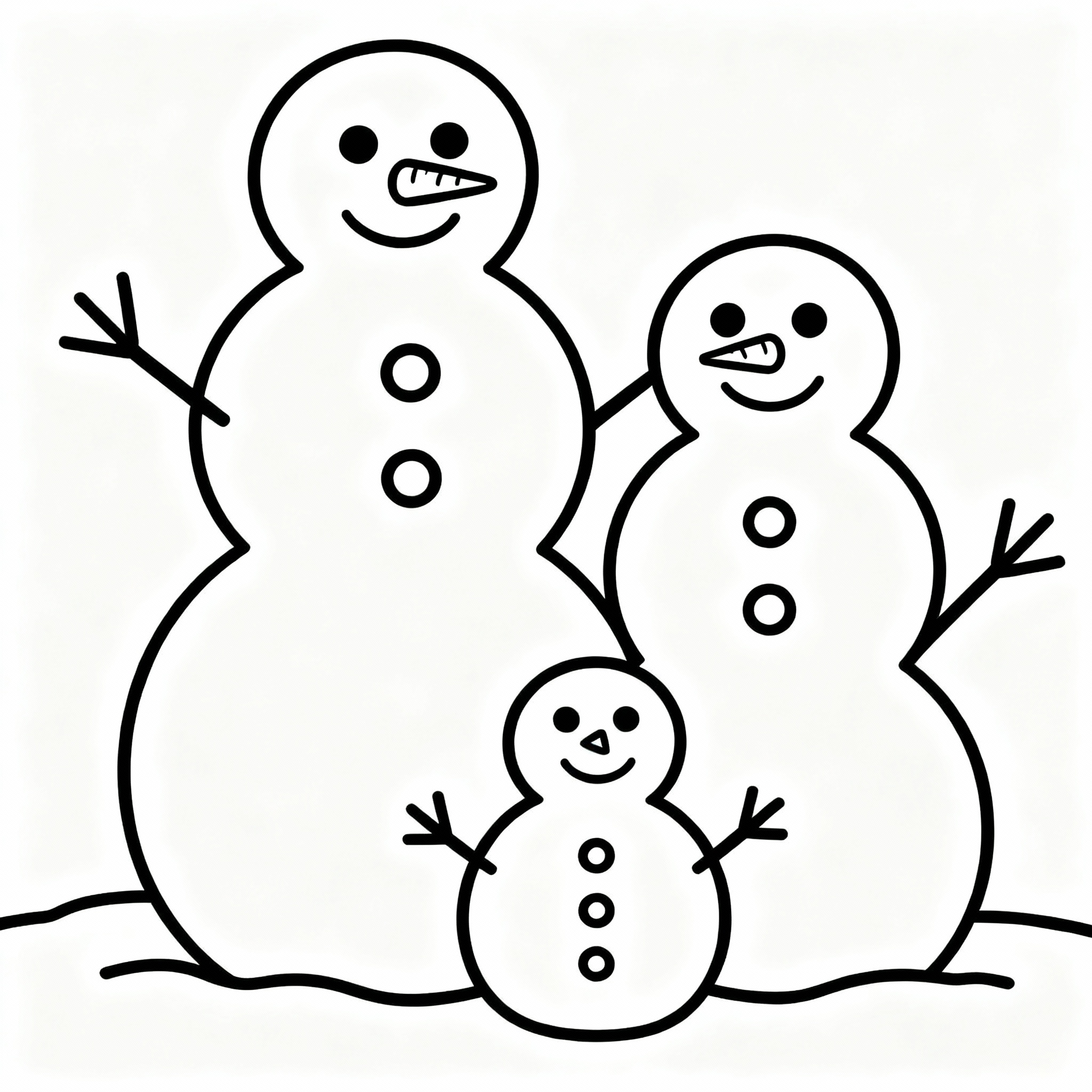Snögubbe familjescen målarbild