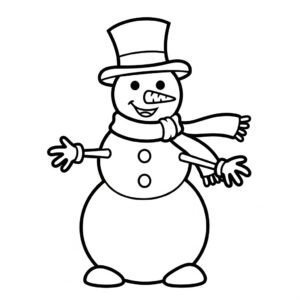 Snögubbe med halsduk målarbild