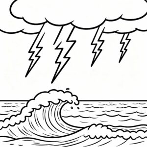 Sommarstorm med blixtar och moln