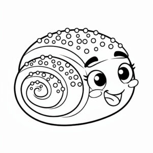 Söt kanelbulle med ett glatt ansikte