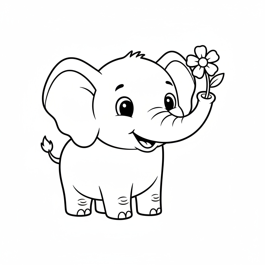 Söt, leende elefant för barn