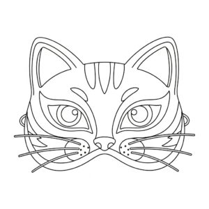 Söt mask med gullig katt att färglägga