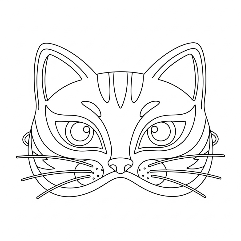 Söt mask med gullig katt att färglägga
