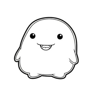 Söt monster i vänlig kawaii-stil