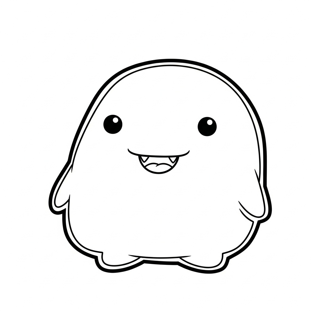 Söt monster i vänlig kawaii-stil