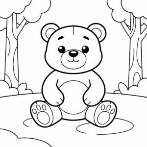 Söt nalle målarbild för barn