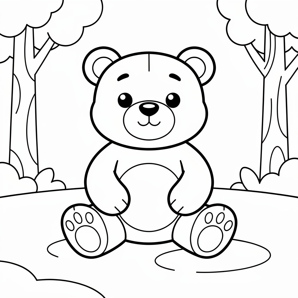 Söt nalle målarbild för barn