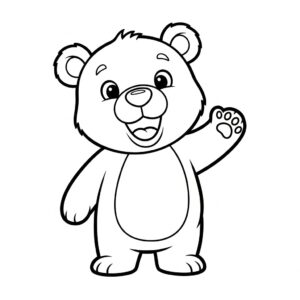 Söt nalle målarbild i gullig stil