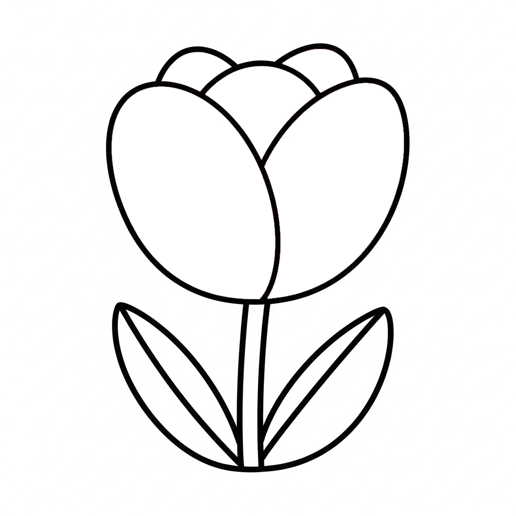 Söt rosa tulpan målarbild