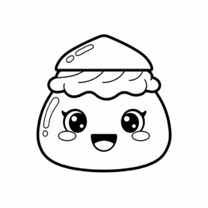 Söt semla med ett glatt ansikte