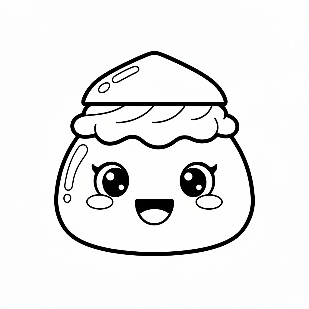 Söt semla med ett glatt ansikte